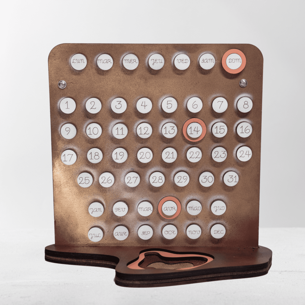 Calendrier Perpétuel avec Fente pour Bougie